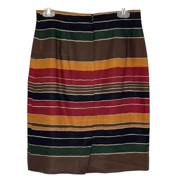 Jones New York Vintage 100% Linen Size 10 multicolored stripes lined skirt.‎ EUC - Picture 2 of 6